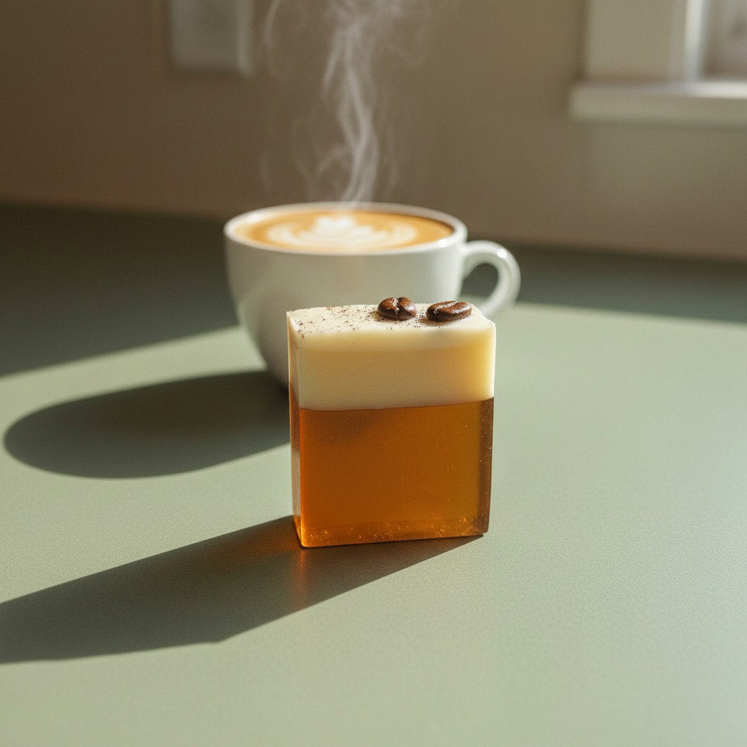 Velvet Espresso coffee and caramel glycerin soap with rich espresso fragrance